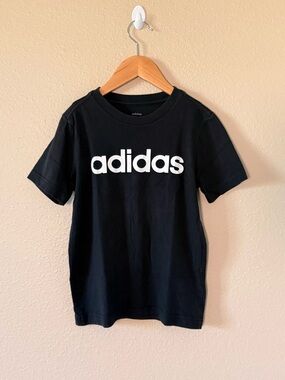 Adidas Black Tee with White Logo